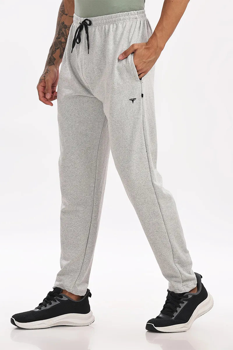 Cotton Track Pant - White Mellange