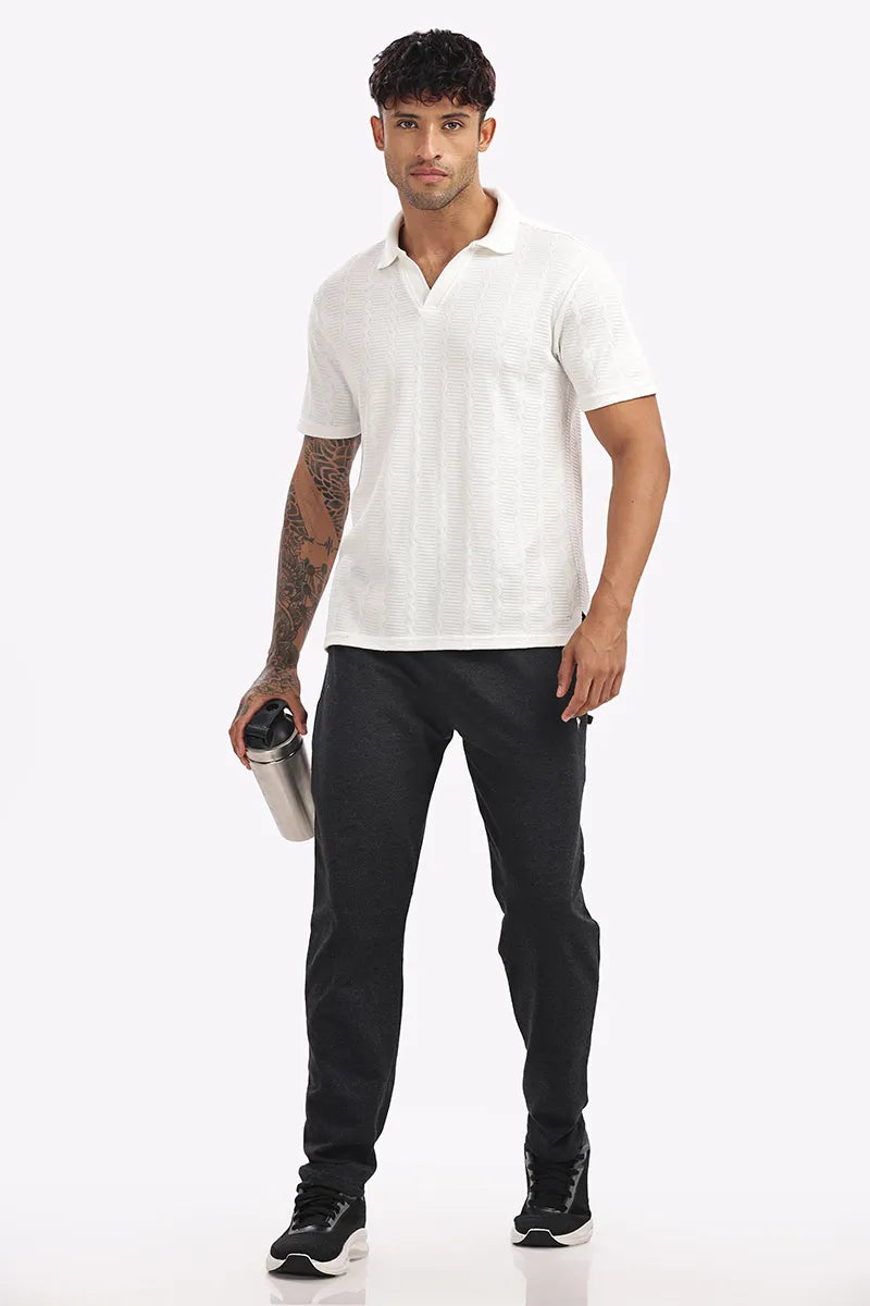 Cotton Track Pant - Black Mellange