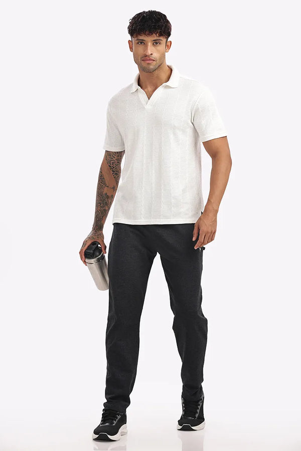 Cotton Track Pant - Black Mellange