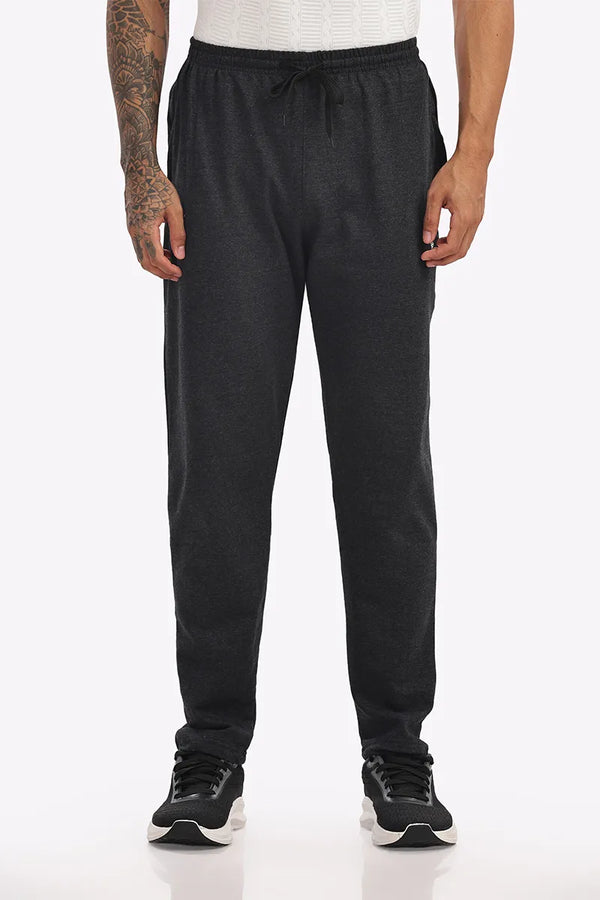 Cotton Track Pant - Black Mellange