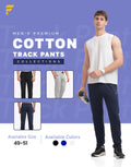 Fitobee Men’s Premium Cotton Track Pants – White Melange (Pack of 1) | Oversized