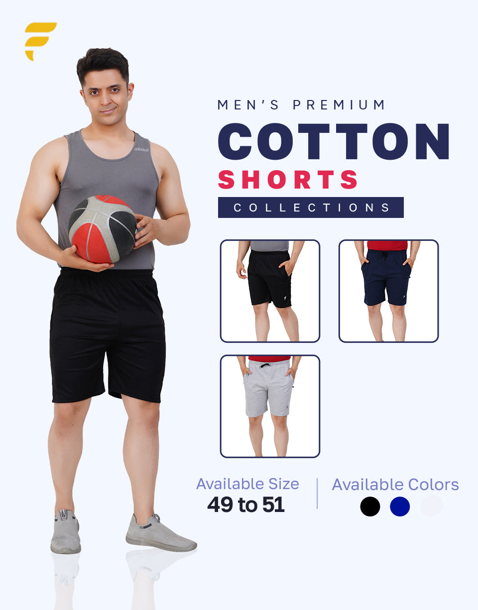 Men’s Cotton Shorts – Oversized White Melange