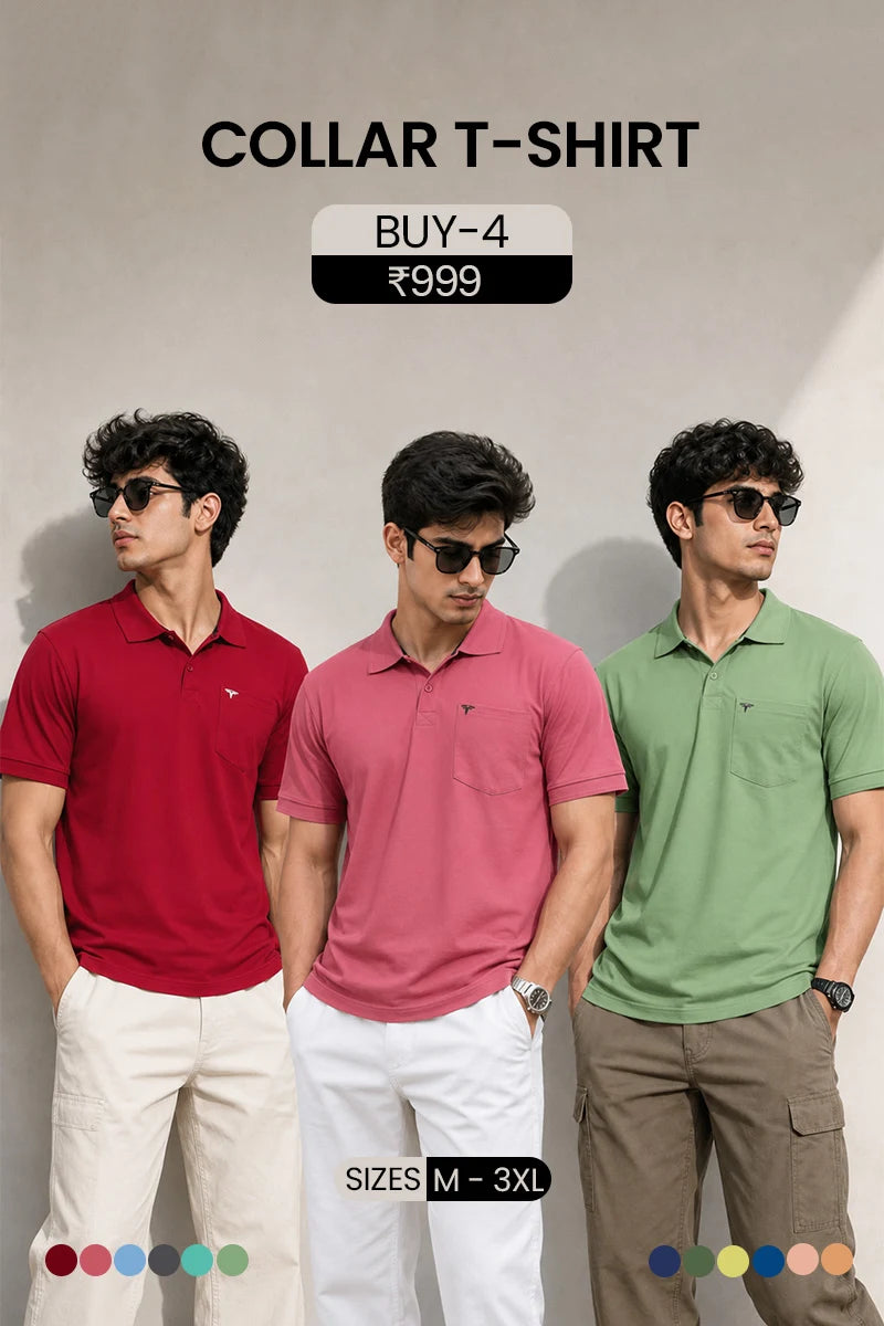 Combo Collar T-Shirt - Pack of 4 Main image
