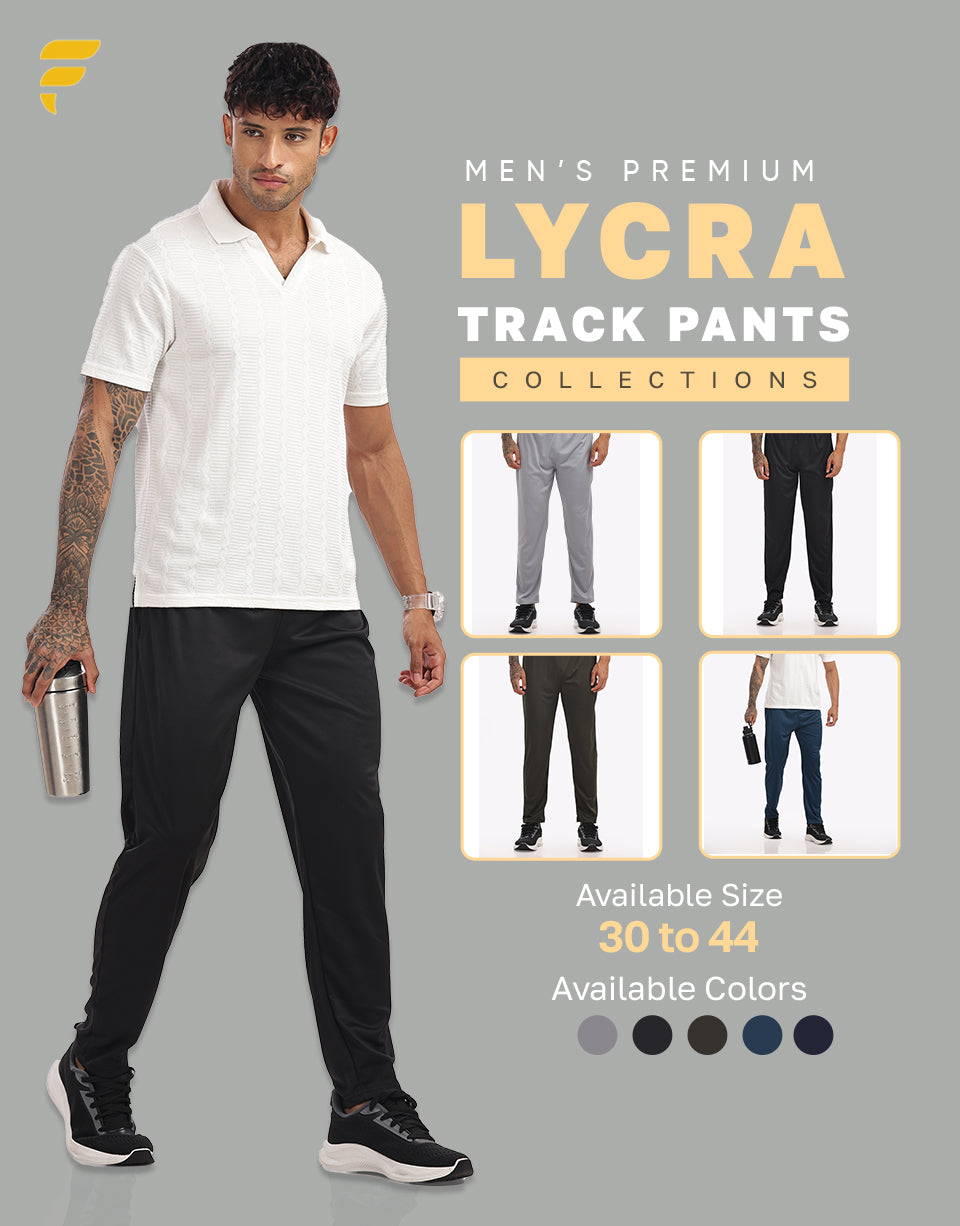 Men’s Cotton Track Pants – Black | Comfortable 200 GSM Fabric | Regular Fit Joggers
