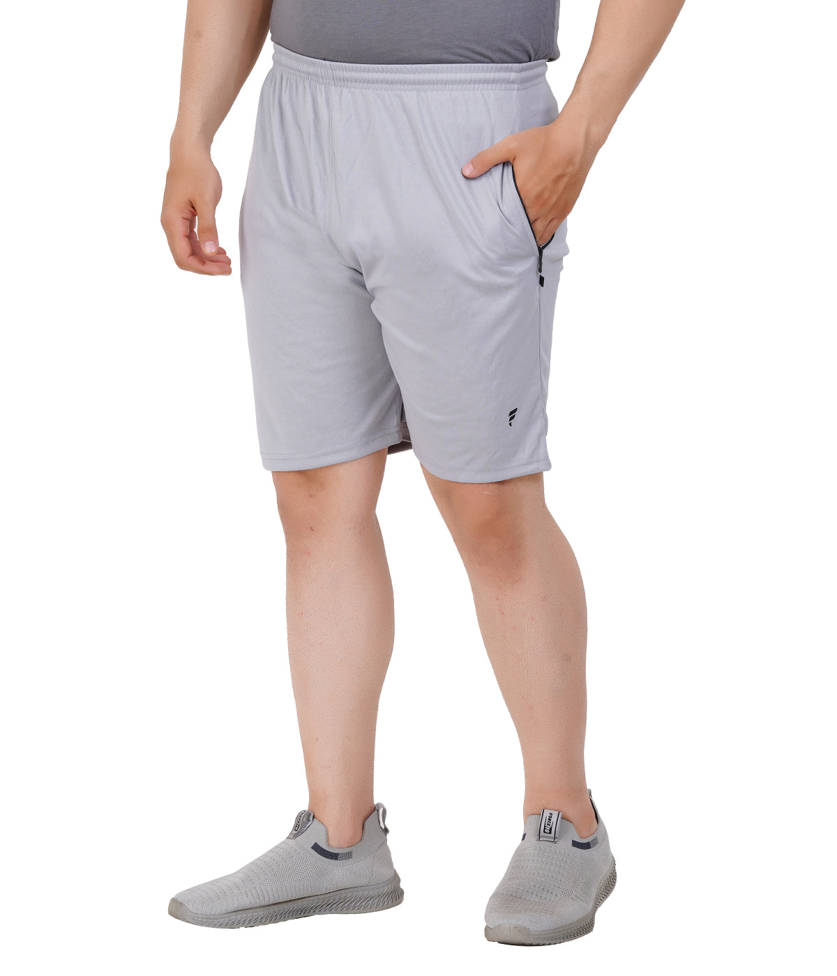Men’s Cotton Shorts – Plus Size White Melange