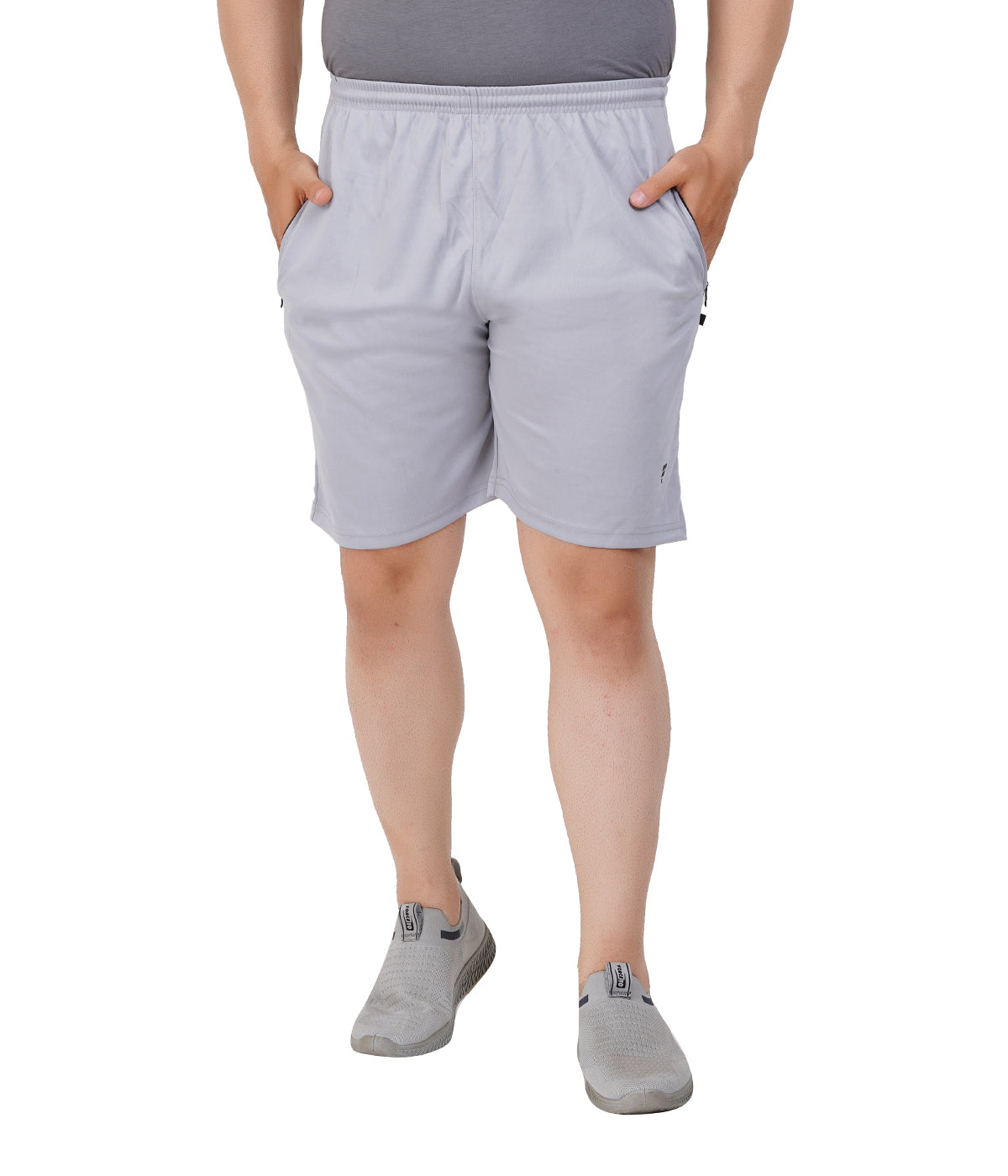 Men’s Cotton Shorts – Plus Size White Melange