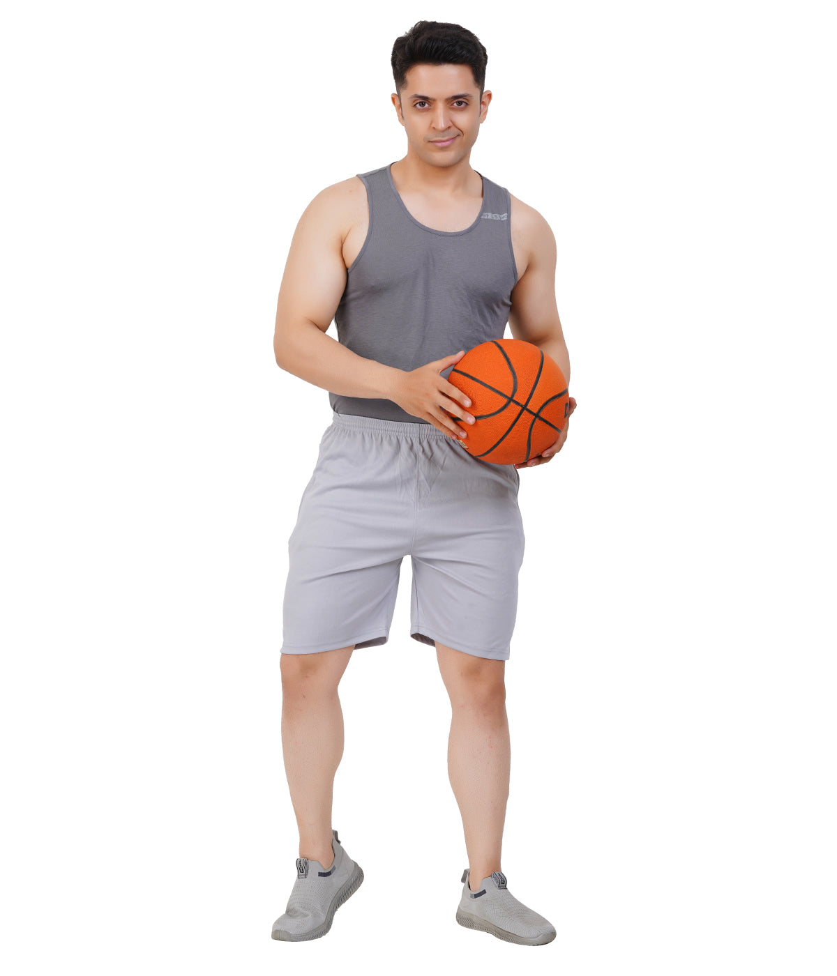 Men’s Cotton Shorts – Oversized White Melange