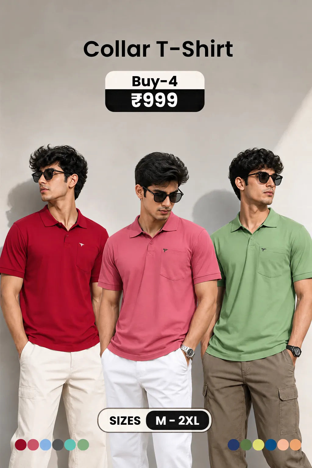 Combo Collar T-Shirt - Pack of 4 Main image