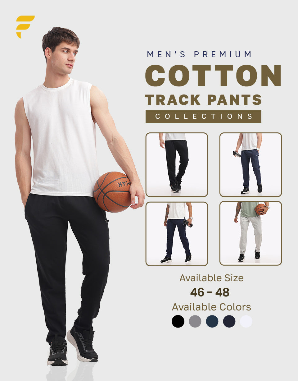 Trendy Fashion Premium Cotton Track Pants – Navy | Soft & Stretchable Joggers for Gym, Sports & Everyday Comfort
